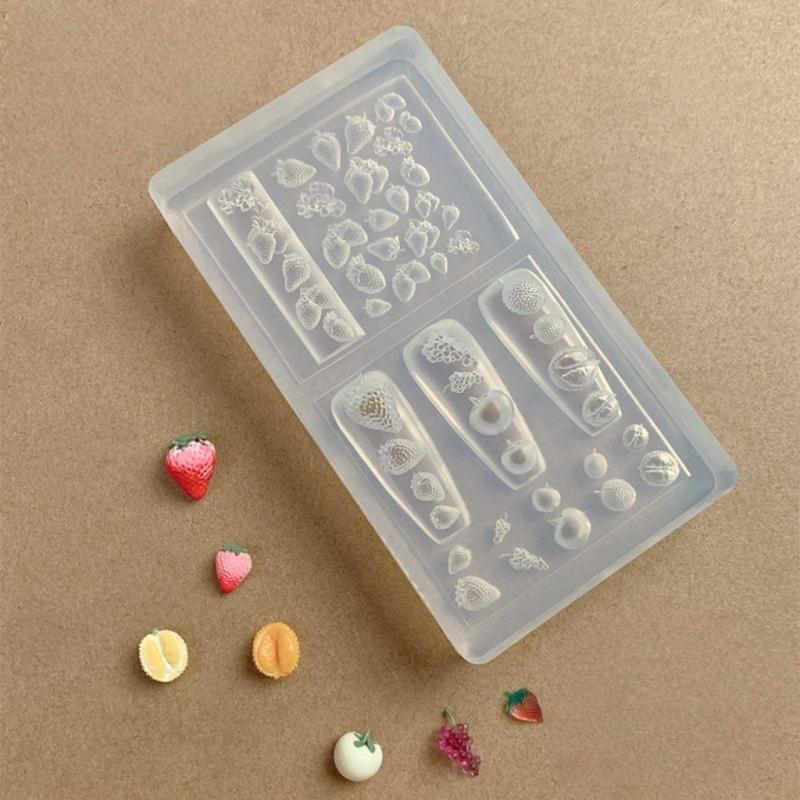 3D Фруктовый силиконовый молд для ногтей Сладкие лепестки цветов Ногти феи Шаблоны DIY Декор для нейл-арта Шаблон для маникюра для нейл-шармов
