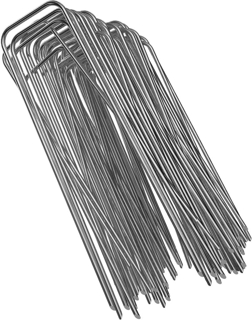 100 упаковок 6-дюймовых садовых гвоздей для крепления, гвозди, для благоустройства, крепления сорняков, барьерных тканей, ирригации и заборов