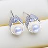 Bohemian Natural Freshwater Pearl Earrings For Women Cubic Zirconia Earrings Pearl Jewelry