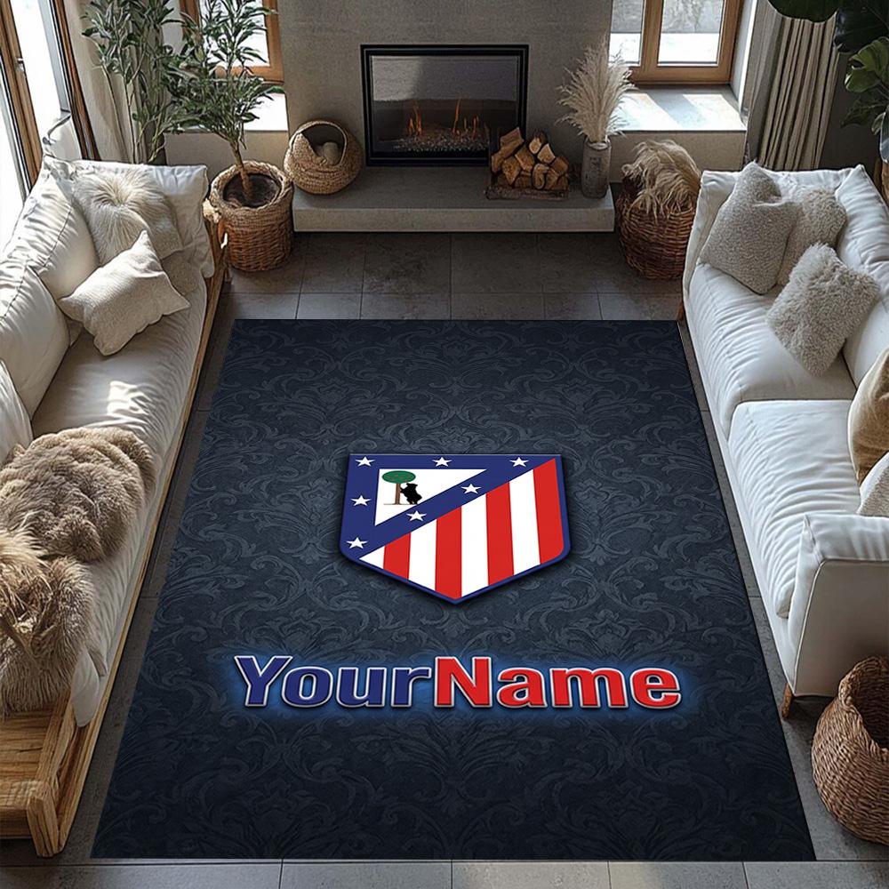 Atletico Madrid Customized Name Area Rug Suitable for Bedrooms Study room Living Rooms Decorate room Antislip Carpet Anime Office Decor