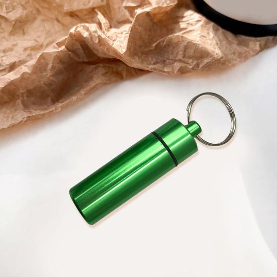 Брелок-подвеска, водонепроницаемый алюминиевый сплав, флакон для таблеток, герметичный секретный контейнер, держатель для путешествий на открытом воздухе с петлей для подвешивания