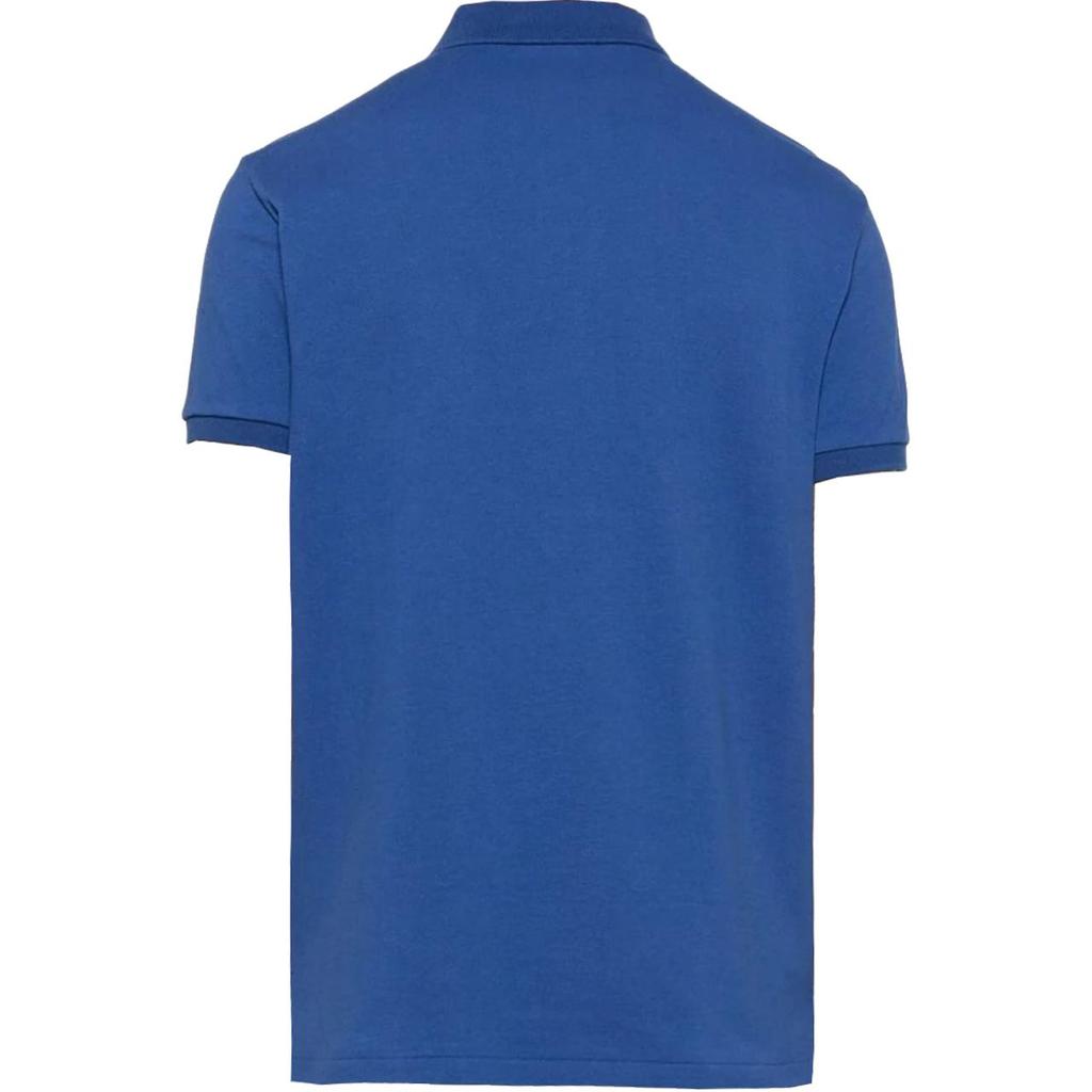 Polo Ralph Lauren Logo Вышитый Прямой Покрой Рубашка Поло с Коротким Рукавом Мужские Топы Синий 710680784-356