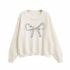 2024 Winter Women's European & American Style Crew Neck Long Sleeve Knit Pullover
