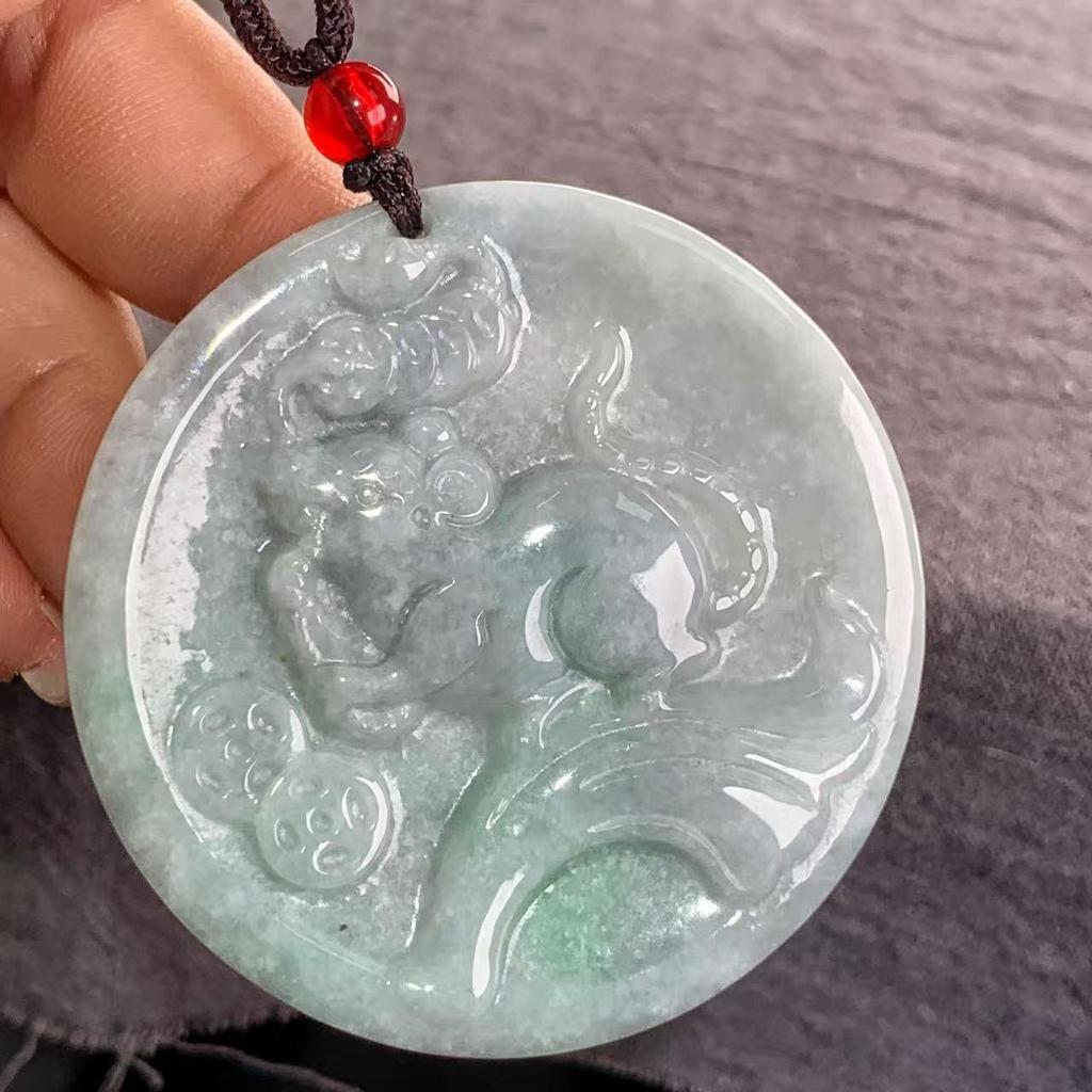 Burma A-Grade Natural Jade Leaf Pi Xiu Pendant