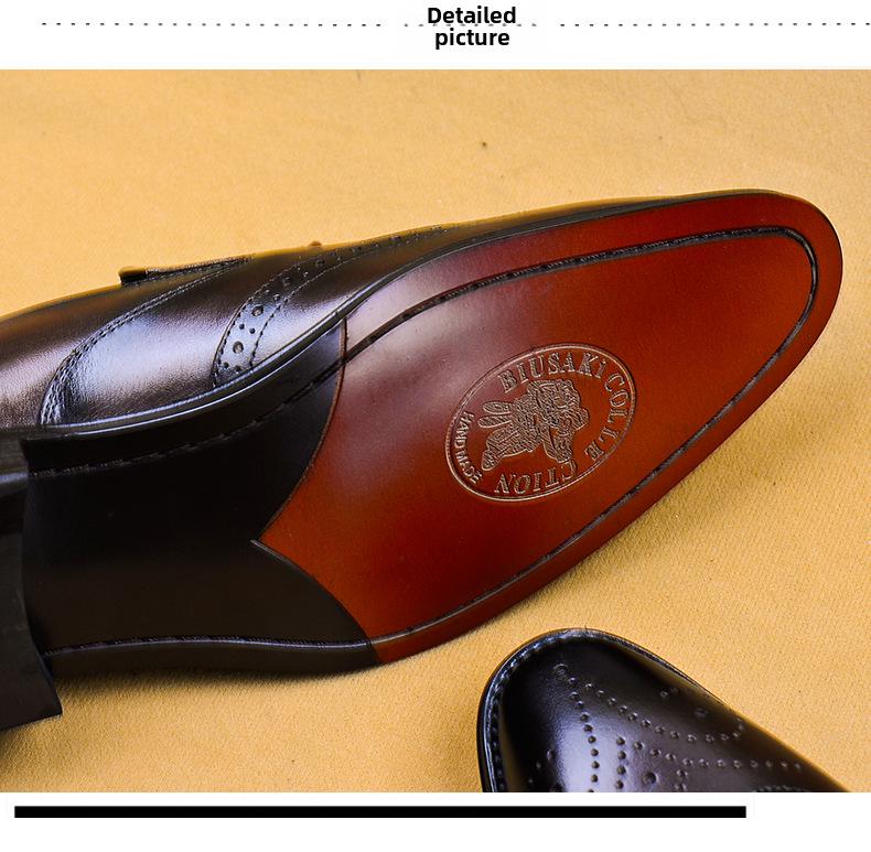 Мужские туфли-броги из натуральной кожи с кисточками ручной работы, деловые и повседневные — ретро, заостренный дизайн