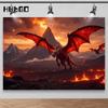2D Plane, Fiery Red Dragon Background Fabric, Suitable for Event Decoration, Bedroom Decoration, Polyester Fiber