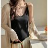 Корейский стиль Свободная внутренняя майка Женская с закрытием живота Повседневная универсальная V-образный вырез Без рукавов Одежда Можно носить снаружи