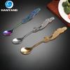 HANYANG 304 Кофейная ложка из нержавеющей стали Креативная ложка-русалка с титановым покрытием Ложка для перемешивания с длинной ручкой Мультяшная красочная ложка Десертная ложка