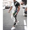 New Summer Men's Trousers Tracksuit Set Sportwear 3d Print Short Sleeve T Shirt+long Pants 2 Piece Suit Men Outfits Clothes