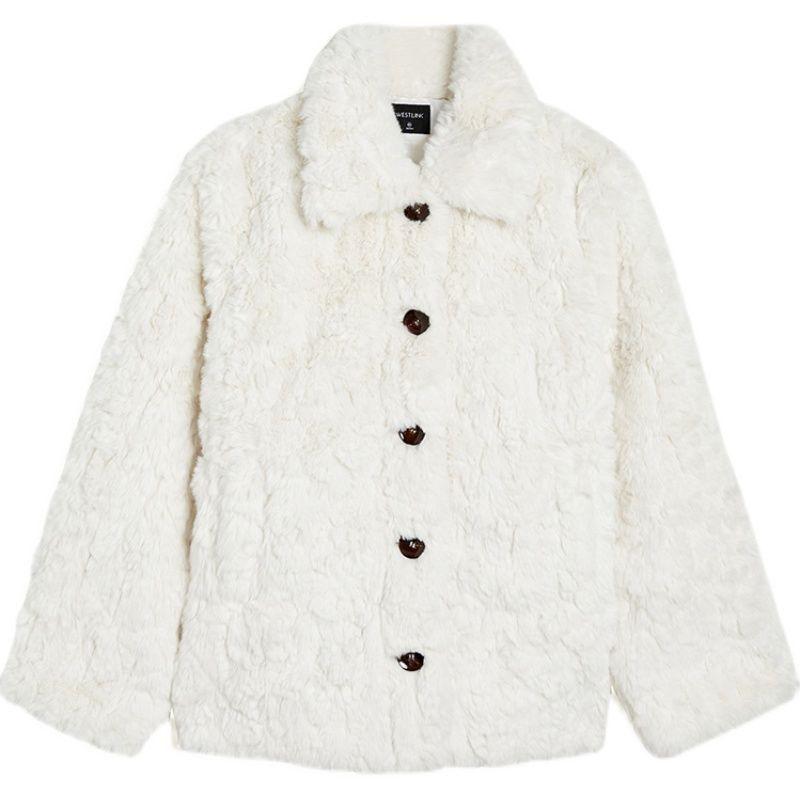 Новая искусственная шуба женская зимняя из меха кролика плюшевая овечья шерсть утолщенная свободная пушистая короткая верхняя часть