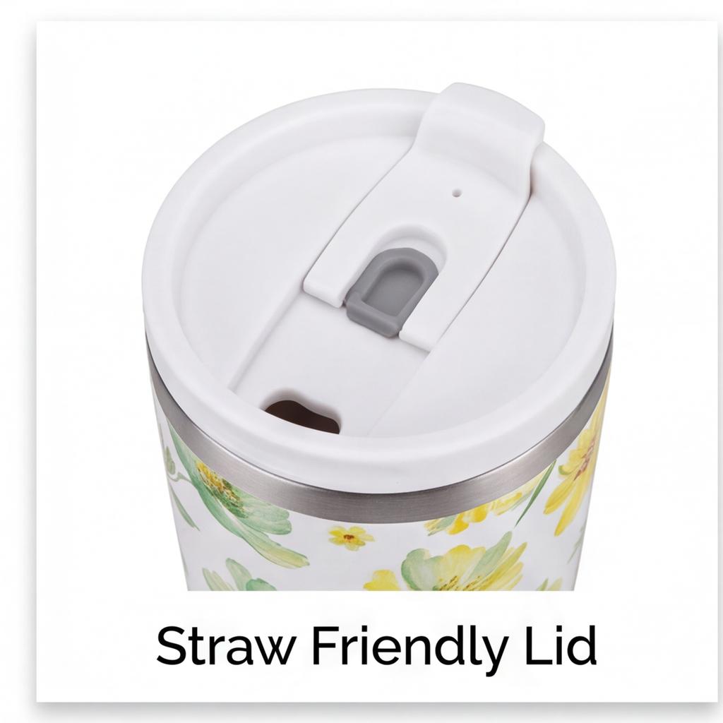 Lily of the Valley 16.9 oz 500ml Stainless Steel Insulated Tumbler with Coffee  Water Dual-Drink Design Premium Printed Travel Mug for Women Leak