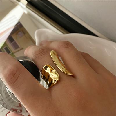 Модное золотое минималистичное женское кольцо для пары, винтажное ювелирное изделие в стиле панк с геометрией, подарок на день рождения