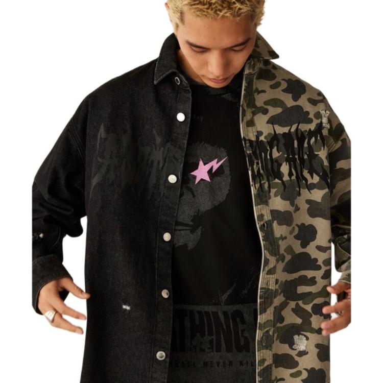 Футболка Bape с окрашиванием garment dye, с множеством логотипов, свободного кроя 1L30-109-346