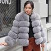 Women's Faux Fox Fur Coat Was Thin Collar Fur Female