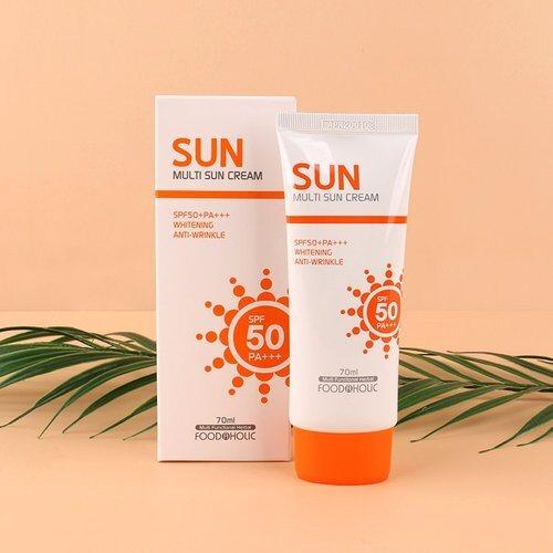(3 шт.) FoodaHolic Мультисолнцезащитный крем 70 мл SPF50 PA+++ / Не выбеливающий, смешанный цвет, солнцезащитный крем-блок_631373