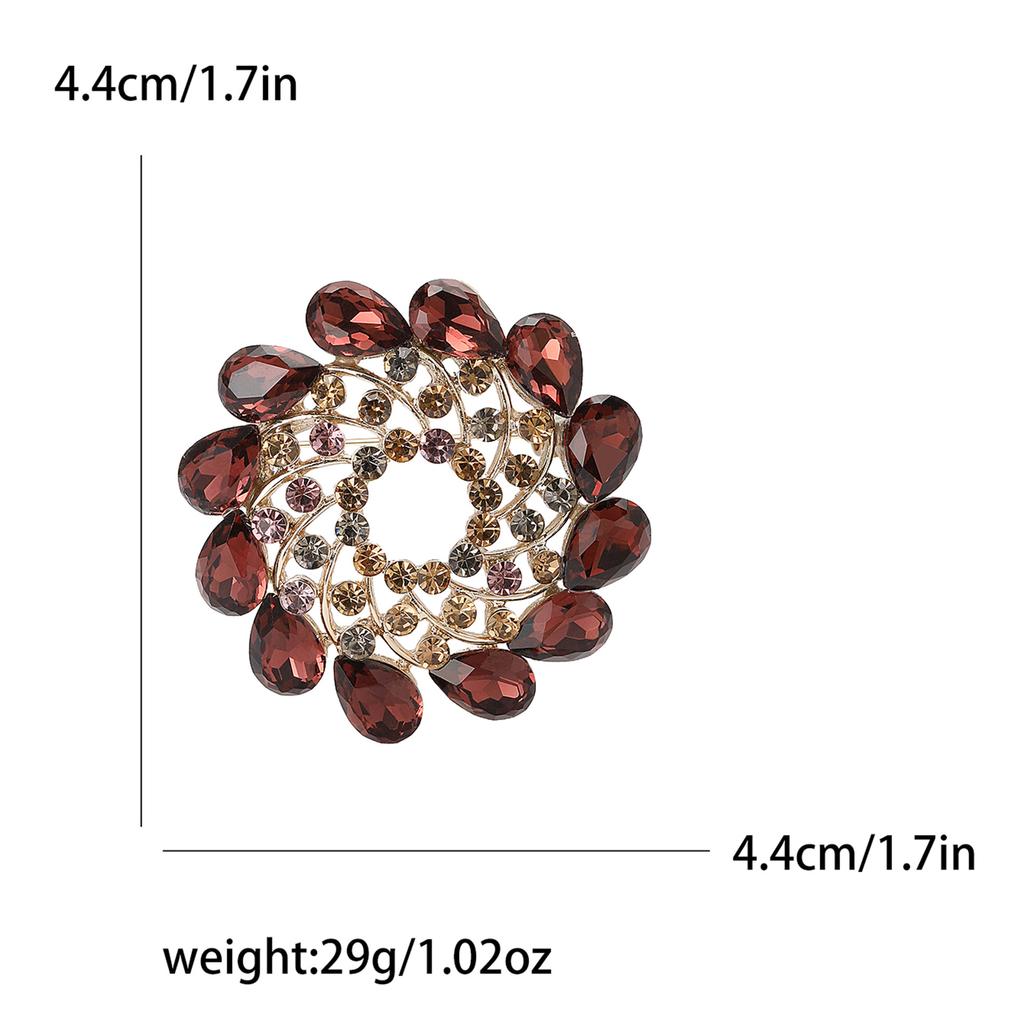 Модная ретро-брошь в виде спирального цветка со стразами, элегантный темпераментный женский костюм, пальто, корсаж, ювелирные изделия, булавка