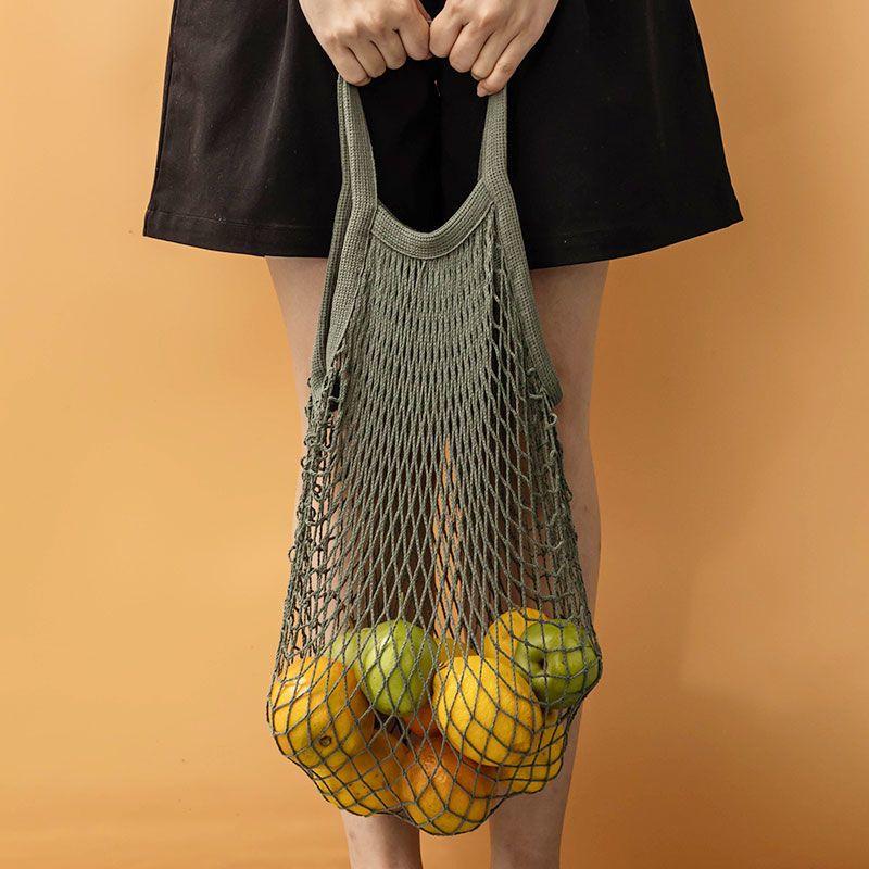 Портативные многоразовые пакеты для продуктов, сумка для фруктов и овощей, моющаяся хлопковая сетка, органический органайзер, сумка-тоут с короткой ручкой