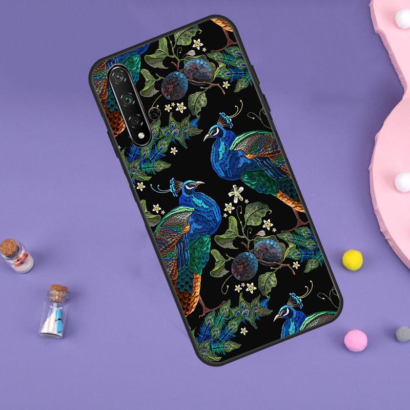 Чехол с изображением перьев павлина для Huawei P30 P20 P40 Lite Nova 5T 11i 8i 3i 9 10 SE 11 Pro Y90 Y70 Y61 Y60 Y91