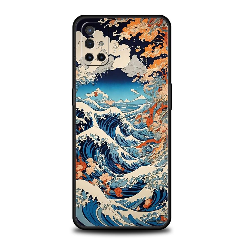 Японский пейзаж Чехол для телефона Для OnePlus 12 11 10 9 8 7 7T Pro 12R 10R 9RT 9R 8T Nord N100 N200 N10 2T CE 2 5G Мягкая Черная Крышка