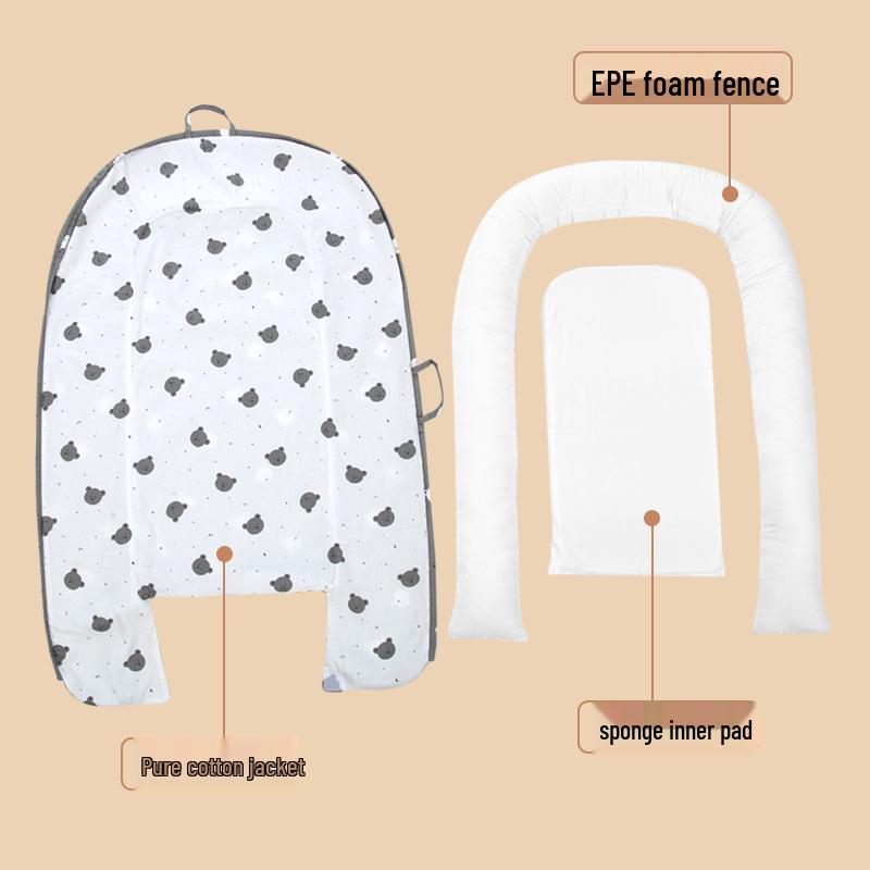 Подушка для младенца из чистого хлопка, портативная, противодавящая, и гнездо для кроватки