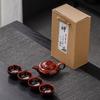 Jun kiln change fish cup tea set, insurance real estate car dealership sales exhibition business activities gift box set
