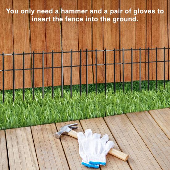 5 шт. Ограждение-барьер для животных, не требующее копания, железное садовое ограждение, металлические ограждения с защитой от ржавчины, бордюр для кроликов и собак, защита от проникновения в грунт, защита для улицы, двора, патио