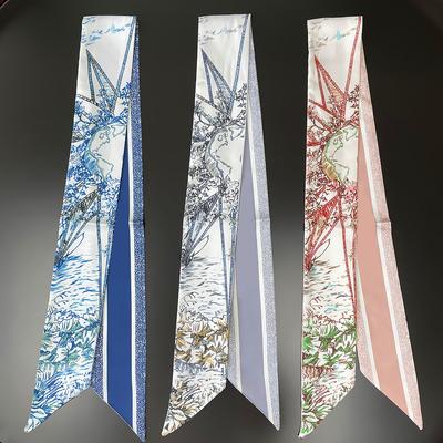 2024 New Design Tarot Silk Scarf Women Luxury Brand Scarf Hair Skinny Bag Scarves Fashion Foulard Neckerchief Headband For Lady