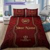 Arsenal F Custom Name Pattern Bedding Quilt Set Quilt Cover Pillowcase Home Birthday Gift(1 * duvet cover + 2 * pillowcase, without core)