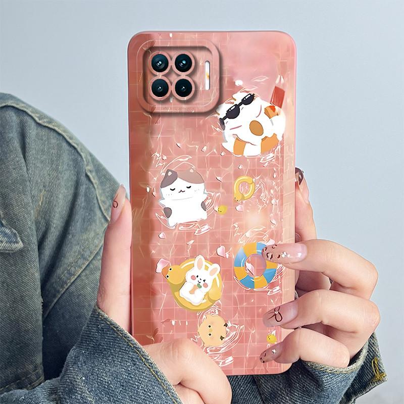 Чехол для телефона OPPO Reno4 Lite Reno4 F Чехол Reno 4 Lite 4F Мягкий Силикон Мультяшный Funda Милый Панда Цветок Печатный Coque Корпус