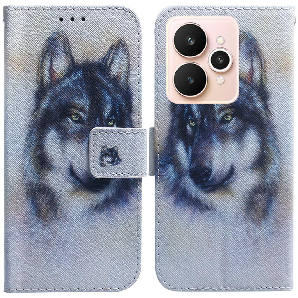 Для Realme 15 Pro 5G/15 5G Чехол-кошелек с принтом из кожи