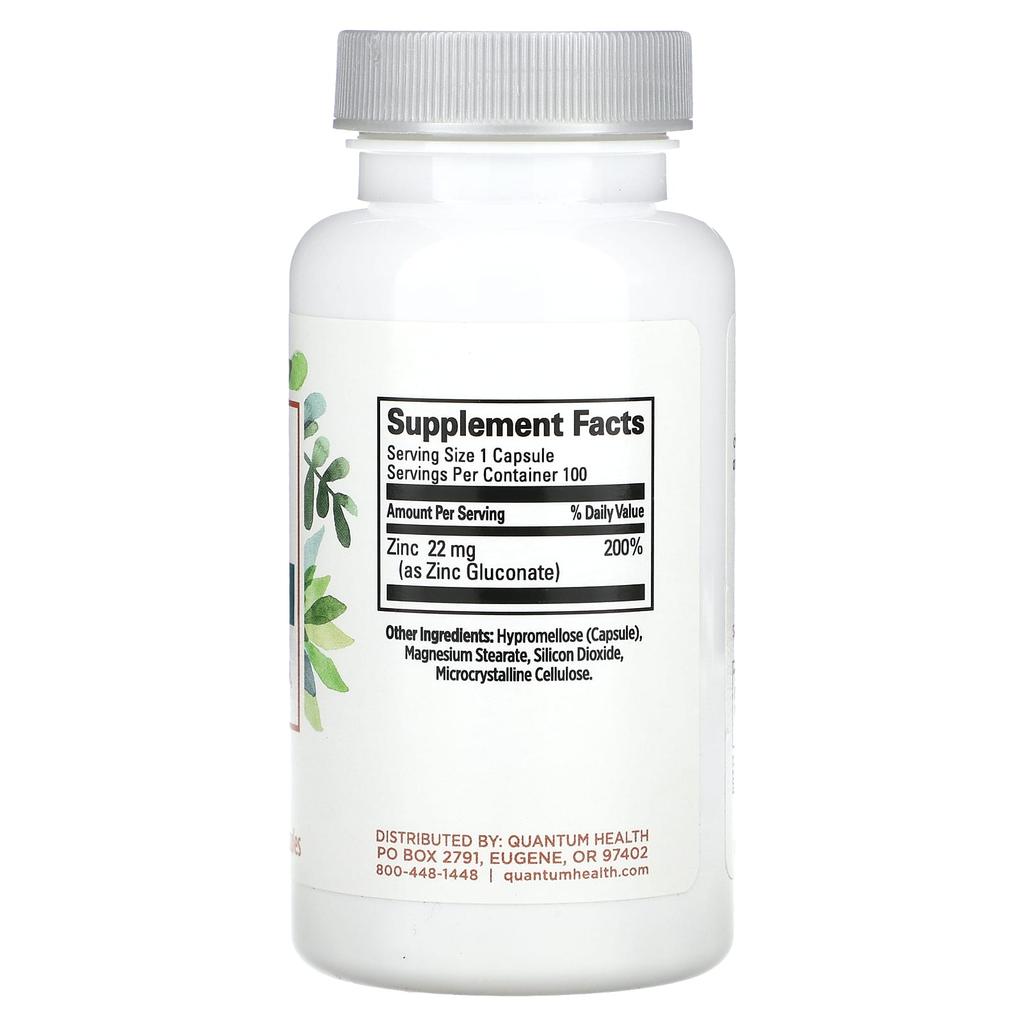 Zinc, 22Mg, 100 Capsules