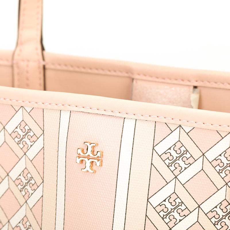 Tory Burch TB Perry Стеганая Логотип Дорожная Большая Вместимость С Покрытием Холст Сумка-Тоут Женская Тоут Розовый Мультиколор 82398-655