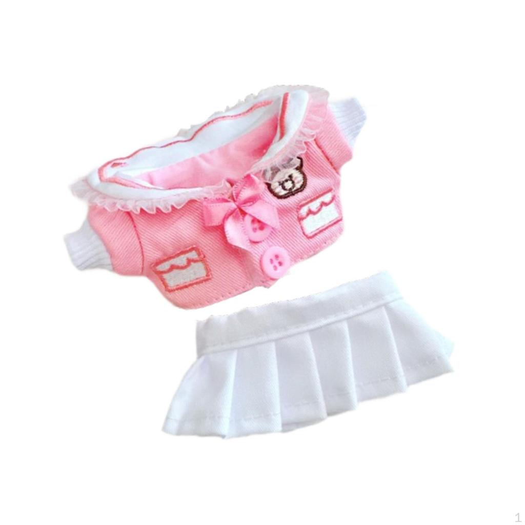 15 Cm Plush Doll Wardrobe with Skirt And Accessories