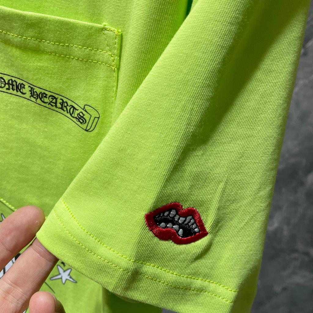 8562 CHROME HEARTS 2025 Лето Новая Высококачественный Хлопок Круглый Вырез Свободный Большой Размер Мужская и Женская Футболка Парная Футболка