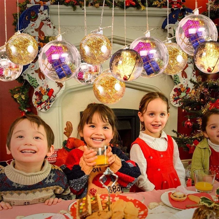 25 шт. Прозрачные пластиковые шары-безделушки Подвески на рождественскую елку Праздничное украшение для вечеринки Поделка своими руками