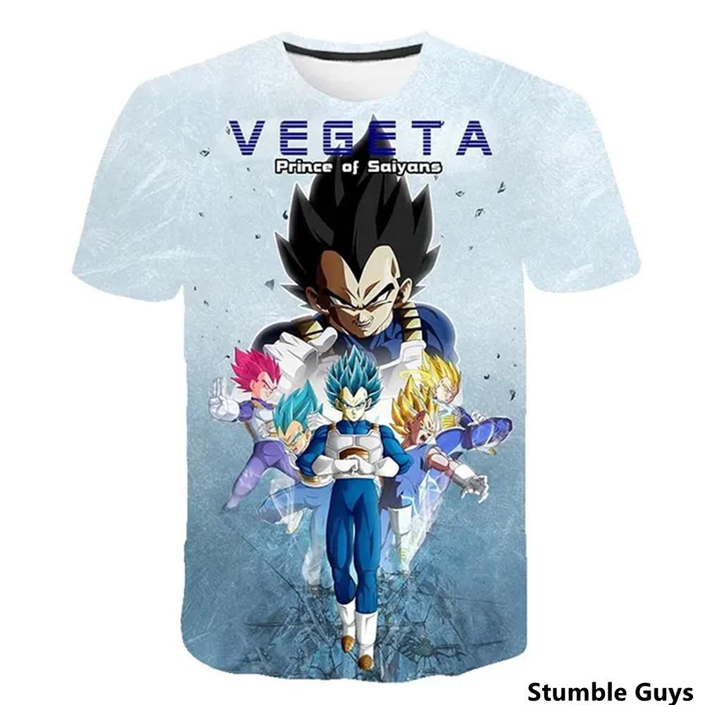 Детская мультяшная аниме-расцветка Dragon Ball принт 3D Укун футболка с коротким рукавом топ футболка детская одежда