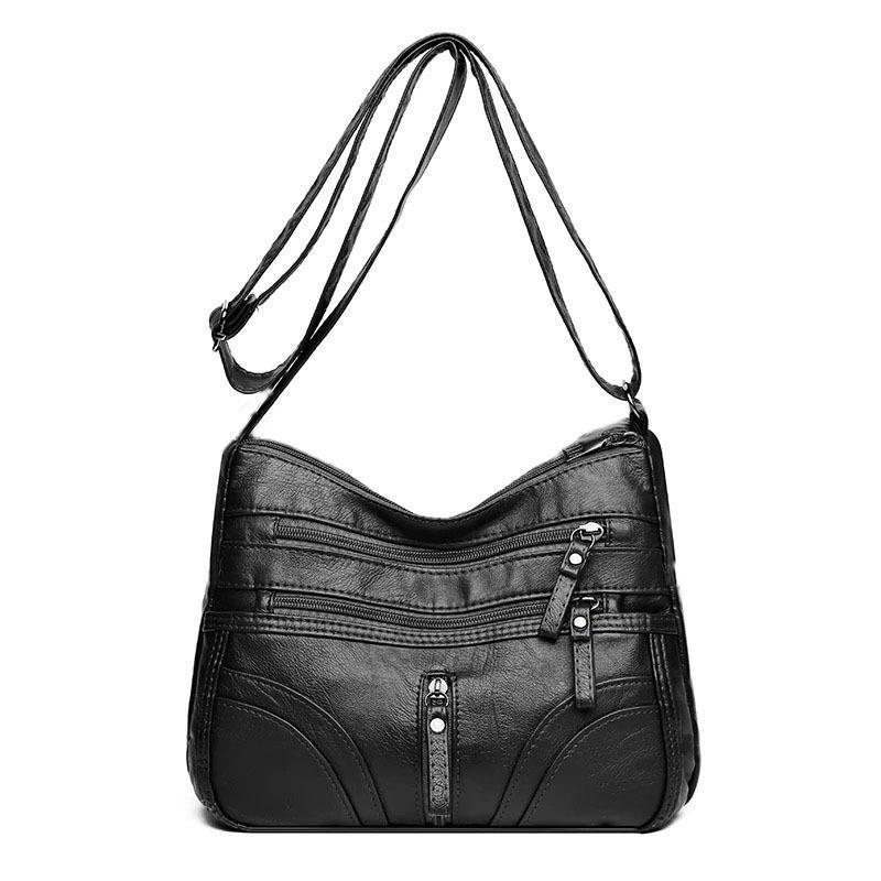 Женская сумка с несколькими карманами, большая вместительная маленькая квадратная сумка из искусственной кожи, сумка через плечо для матери среднего возраста, сумка через плечо