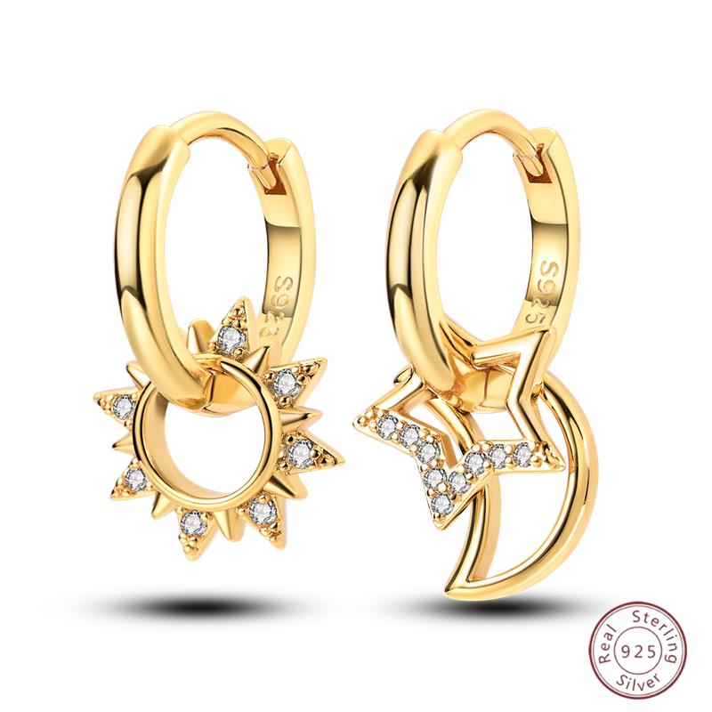 Серьги-кольца из серебра 925 пробы, минималистичные, золотые, круглые, модные, с застежкой-пряжкой с цирконием, свадебные украшения, подарок для женщин