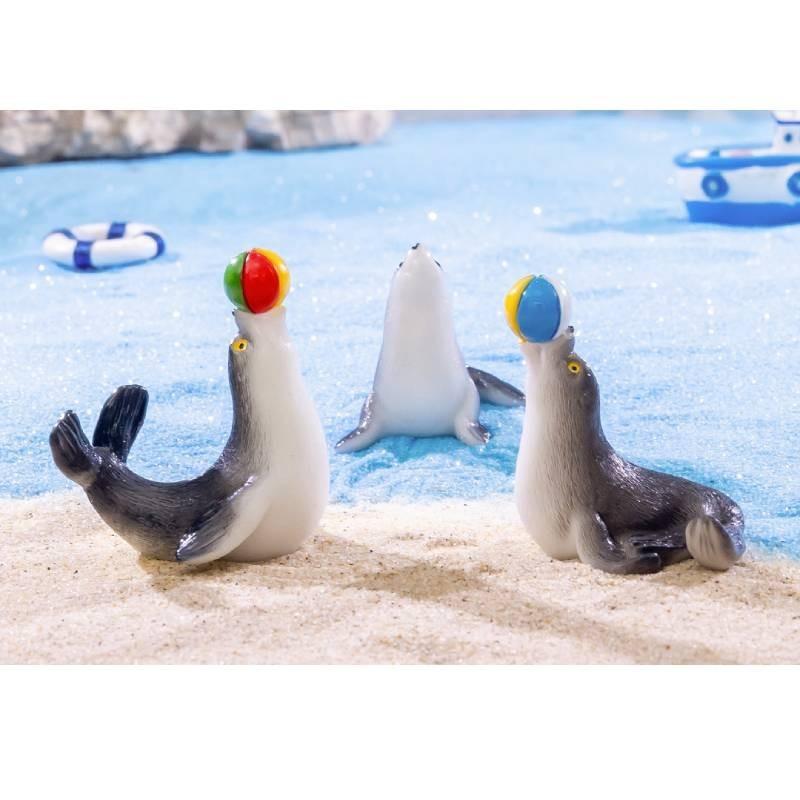 Adorable Resin Sea Lion Figurines Ocean Beach Diy Decoration Cute Miniature Desktop Ornaments