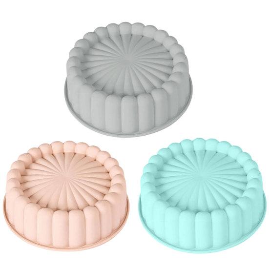 Безопасная силиконовая форма для выпечки, круглая термостойкая ручная работа