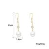 Long Tassel Imitation Pearl Crystal Drop Earrings for Women Statement Sweet Geometric Brincos Party Jewelry Girl Earring
