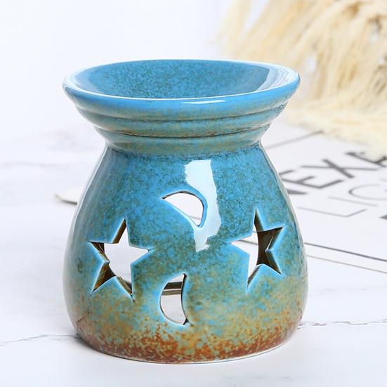 Ceramic Wax Melt Warmer Essential Fragrance Oil Diffuser Small Tea Light Candle Holder Desk Incense Aroma Burner for Home Bedroom Decor