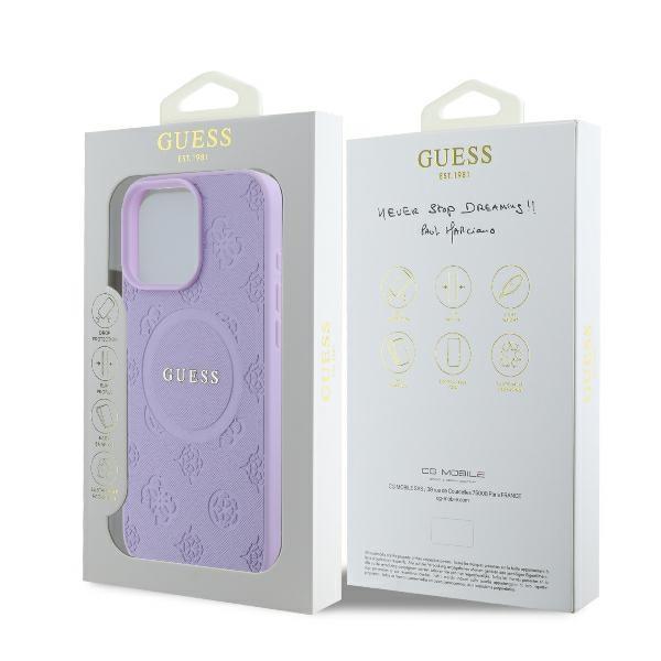 Guess Guhmp16Xpsapsmeu Iphone 16 Pro Max6.9 Fioletowy/Purple Hardcase Saffiano Peony Classic Logo Magsafe
