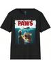 Quirky Cat-Inspired Shark Jaw Tee For Pet Lovers Cats Paws Jaws T-Shirt