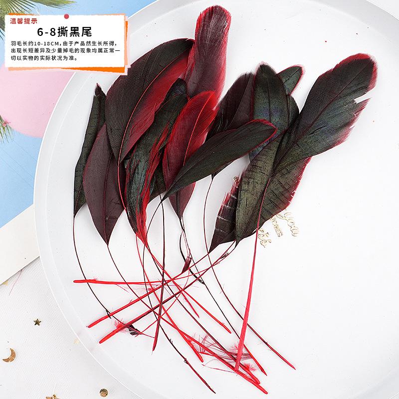 20Pcs57 Big Red Feather Diy Jewelry Accessories Clothing Handicrafts Decorative Materials