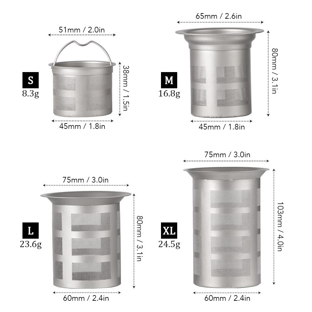 Корзина для заварки чая из титановой сетки для чашки чайника