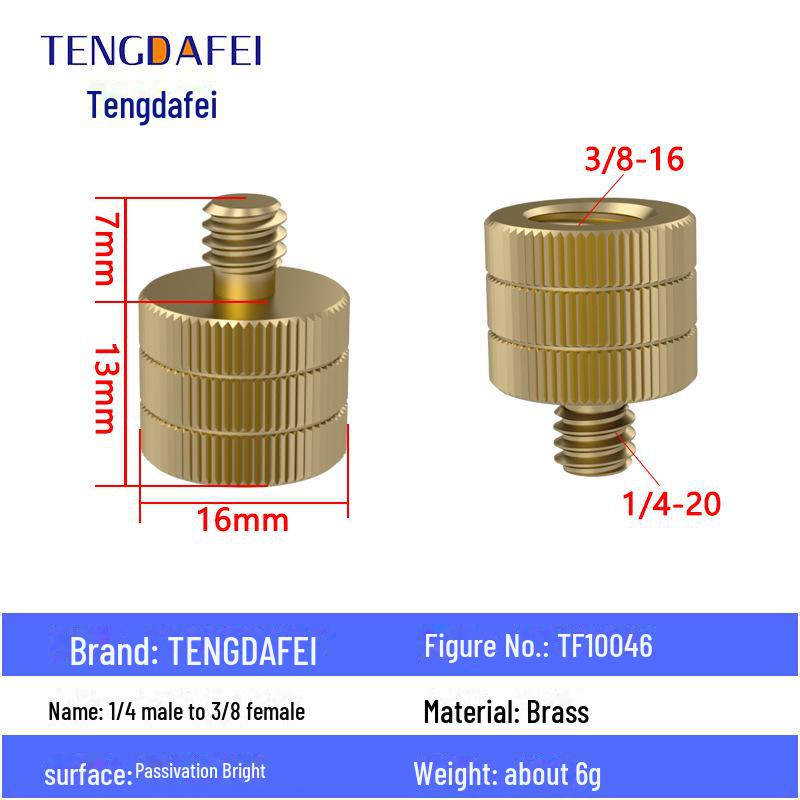 Адаптер для штатива с креплением на стойку для освещения и поворота камеры с резьбой 1/4" на 3/8" на M4/M5/M6/M8