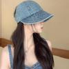 Складная широкополая джинсовая шляпа женская регулируемая пляжная шляпа-ведро летняя защита от солнца козырьки рыбацкая кепка панама