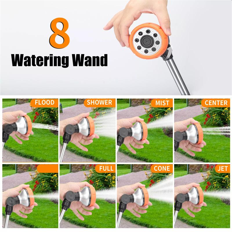 Насадка для распыления шланга высокого давления для подачи воды, распылитель с регулируемым 8-ю режимами для полива сада, мойки автомобилей, душа для домашних животных