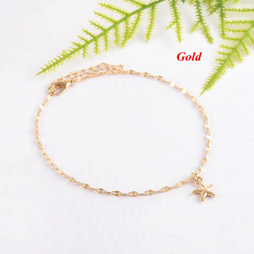 Jewelry Gold Plated Sandals Anklet Ankle Chain Foot Bracelet Starfish Pendant
